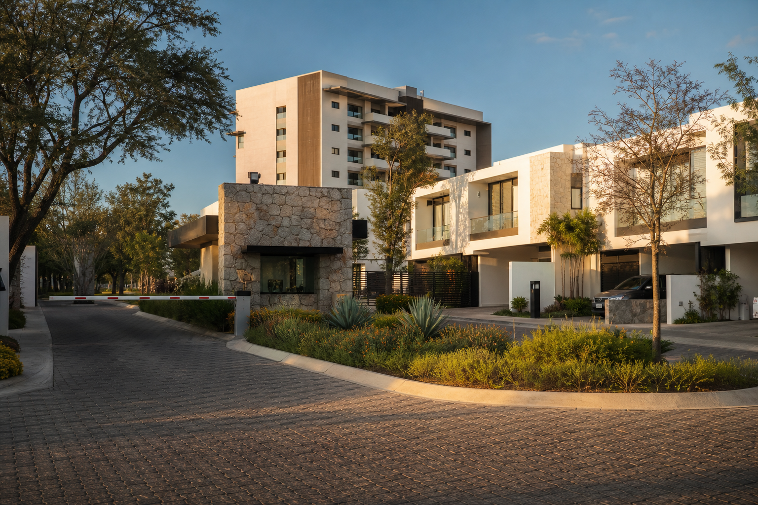 Acceso de una privada residencial