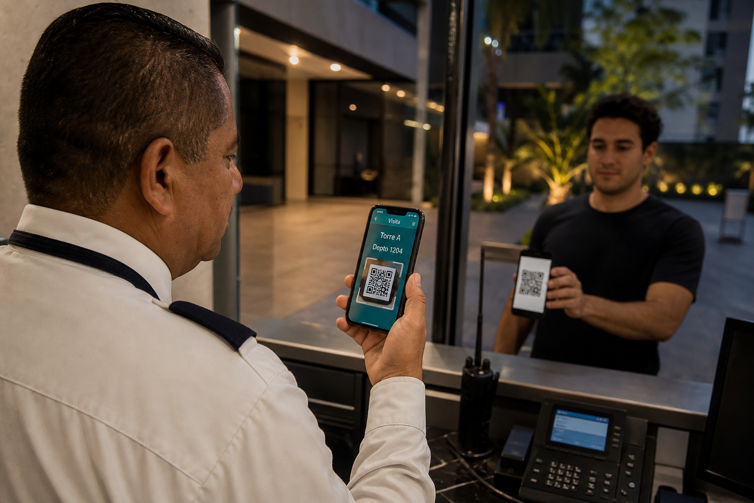 Personal de caseta validando un pase QR en Torvia