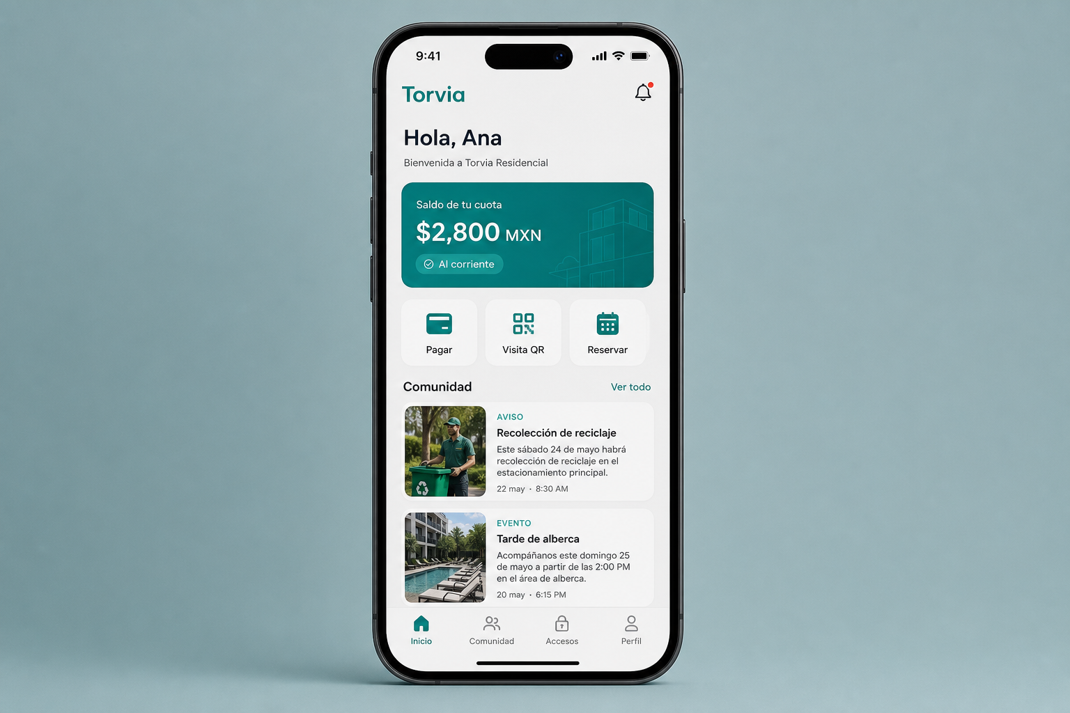 App Torvia del residente: saldo, atajos y comunidad